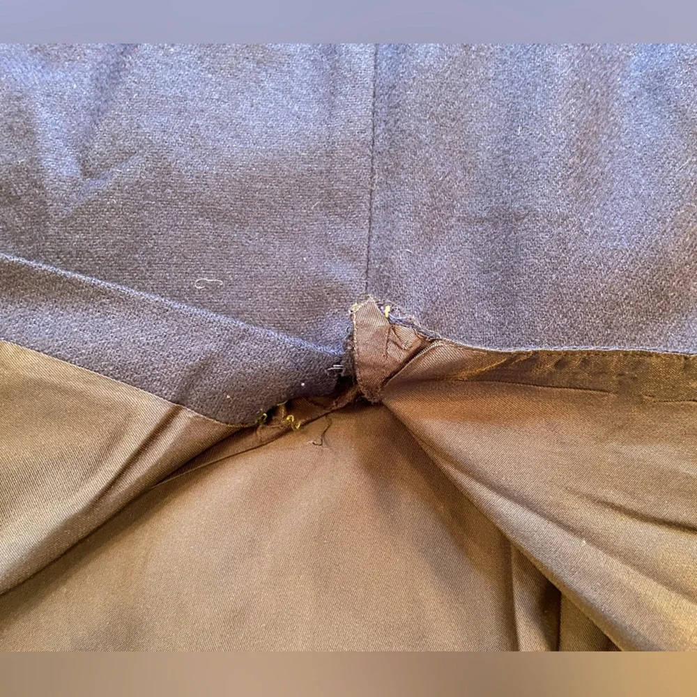 Point‎ of View Midi Blue Wool Skirt, Vintage, Size 14